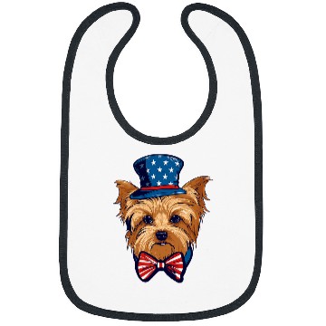 Discover Yorkshire Terrier with USA Flag American Independence Day Bibs