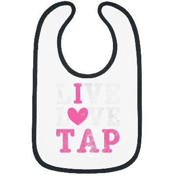 Discover Live Love Tap Dance Dancer Dancing Distressed Bibs