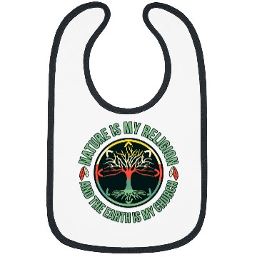 Discover Nature Is Religion Native American Day Pride Support Graphic Bibs