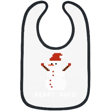 Discover Merry xmass 8 Bit Pixelated Pixel Ugly Christmas Snowman Bibs