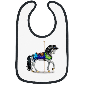 Discover White Carousel Horse Bibs