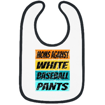 Discover Womens Baseball Moms Against White Baseball Pants Messy Bun Bibs