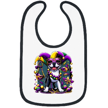 Discover Mardi Gras Boston Terrier Dog Bibs