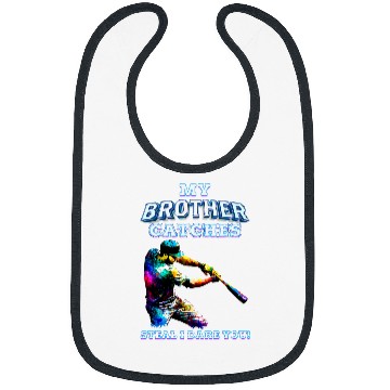 Discover My Brother Catches Steal I Dare You Baseball Catcher Sister Bibs