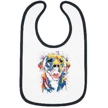 Discover Watercolor Colorful Labrador Lab 1 Bibs