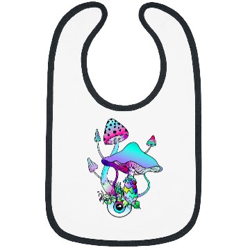Discover Mushroom Eye Art Goa Psy Trance Bibs