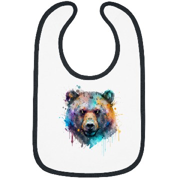 Discover Mobile phone case colourful bear brown bear watercolour painting Bibs
