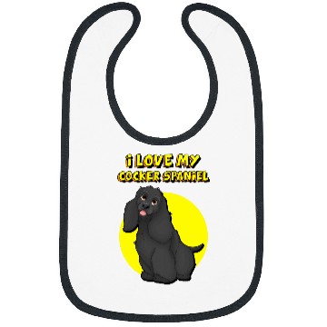 Discover I Love My Black Cocker Spaniel Bibs