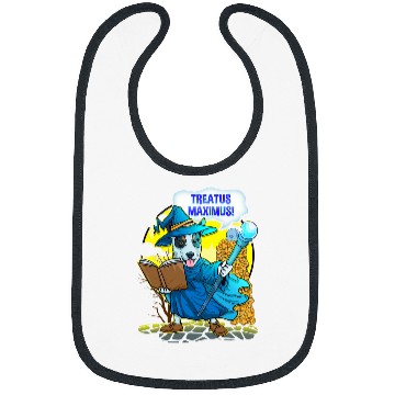 Discover Wizard Dog Blue Heeler Wand Magic Spell Casting Fantasy Mage Bibs