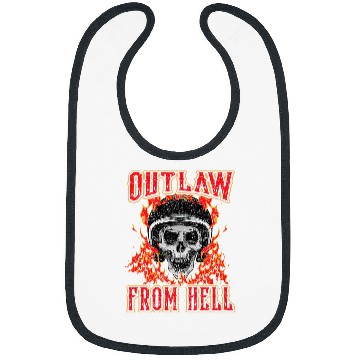 Discover Outlaw From Hell Skull Motorcycle Gift Biker Fires Flame Bibs