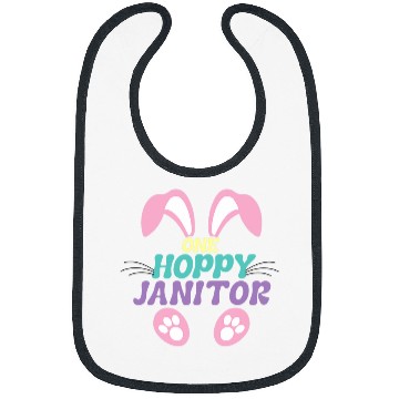 Discover One Hoppy Janitor Easter Bunny Funny Cleaner For Easter Bibs
