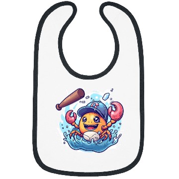 Discover Ocean Explorers Delight Playful Crab and Baseball Beach Bibs