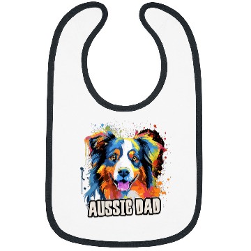 Discover Mens Australian Shepherd Aussie Dad Dog Bibs