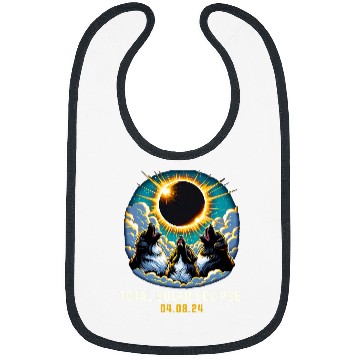 Discover Newfoundland Dog Howling At Solar Eclipse Bibs