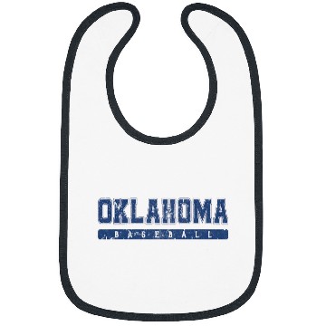Discover Oklahoma Baseball Blue vintages Text Bibs