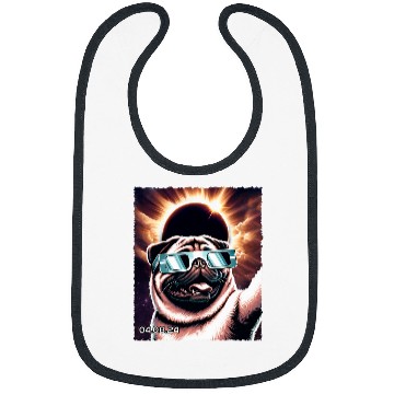 Discover Retro Pug Dog Solar Eclipse Cute Animals Kawai Puppy Lovers Bibs