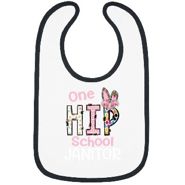 Discover One Hip School Janitor Bunny Leopard School Easter Bibs
