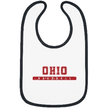 Discover Ohio Baseball Red vintages Text Bibs