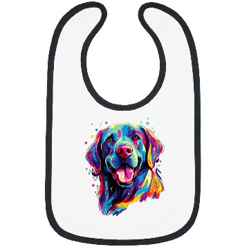 Discover Watercolor Colorful Labrador Lab Bibs