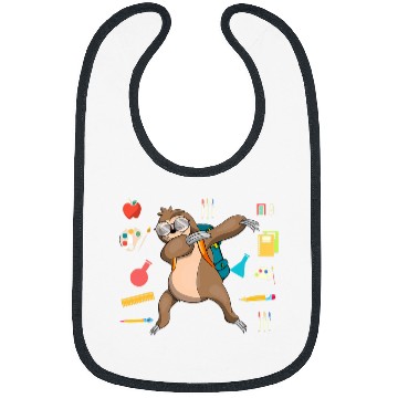 Discover Animal Sloth Lover Kids School Student Funny Dabbings Sloth Bibs