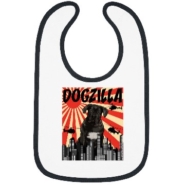 Discover Retro Dogzilla Japanese Dog Italian Course Bibs