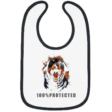 Discover ROTTWEILER 100 Protected Rottweiler Fun Rottweiler Dad Bibs