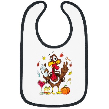 Discover Turkey Cocktail Shaker Bartender Pumpkin Fall Thanksgiving Bibs