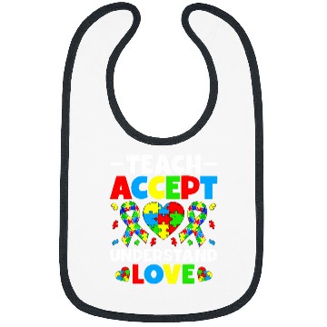 Discover Teach Accept Understand Love SPED Teacher Autism Awareness Bibs