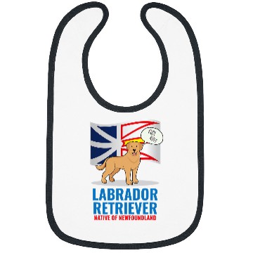 Discover Yellow Labrador Retriever Dog Barking Newfoundland Flag Bibs