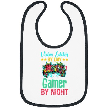 Discover Video Editor Gaming Lover Funny Novelty Bibs