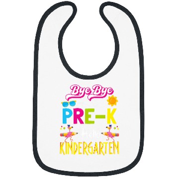 Discover Bye Bye Prek Hello Kindergarten Flamingo Back to School Bibs