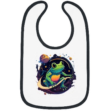 Discover Outer Space Frog on Galaxy Astronaut Frog Bibs