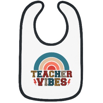 Discover Teacher Leopard Print Rentro Vintage Bibs