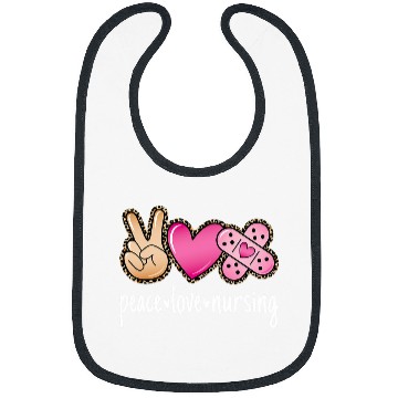 Discover Peace Love Nursing Leopard Print Cute nurses Bibs