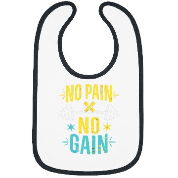 Discover No Pain No Gain Bodybuilding Motivation Graphic Bibs