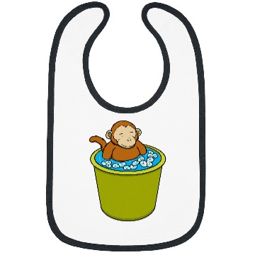 Discover Monkey Ice Bathing Healthy Hobby Bibs
