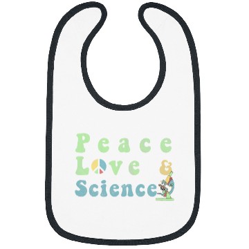 Discover Peace Love Science Microscope Design Science Teacher Bibs
