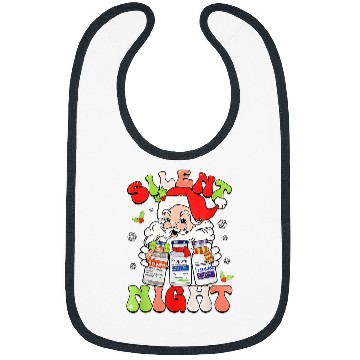 Discover Retro Silent Night ICU nurses Christmas Intensive Care Unit Bibs