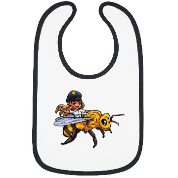 Discover Honey Bee Pilot Riding Aviation Flight Crew Fantasy Bibs