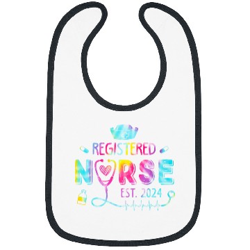 Discover Registered nurses Est 2024 Nursing Student RN Graduate Tiedye Bibs