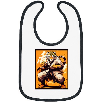 Discover Karate King Graphic With a Tiger Karate Warrior Design Bibs