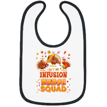 Discover infusion nurses squad turkey thanksgiving grateful fall leaf Bibs