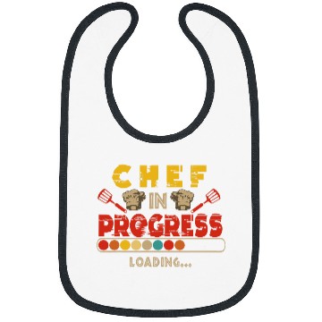 Discover vintages Chef In Progress Loading Costume Funny Future Chef Bibs