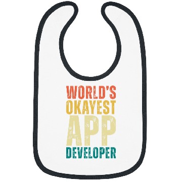 Discover Retro Worlds Okayest App Developer Funny Programmer Bibs