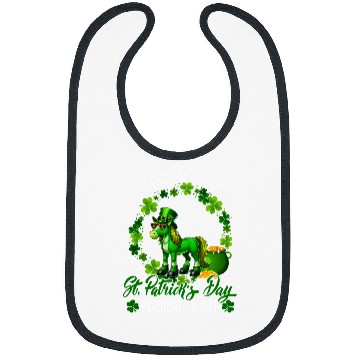 Discover My St  Patricks Day Pajama Horse Shamrocks Circle Bibs