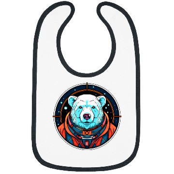 Discover Polar Bear in Space Funny Galaxy Astronaut Animals Bibs