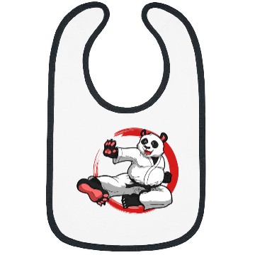 Discover Karate Panda Bear Lover Karateka Trainee Instructor Bibs