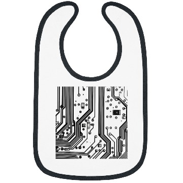 Discover Black Circuit Board Mother Board Computer Programmer Bibs
