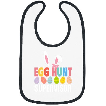 Discover Egg Hunt Supervisor Egg Hunting Party Mom Dad Family Easter 2 Bibs
