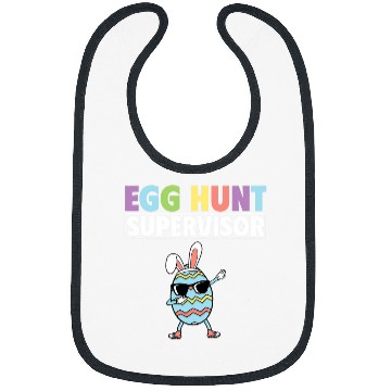 Discover Egg Hunt Supervisor Easter Egg Hunting Party Mom Dad Funny Bibs